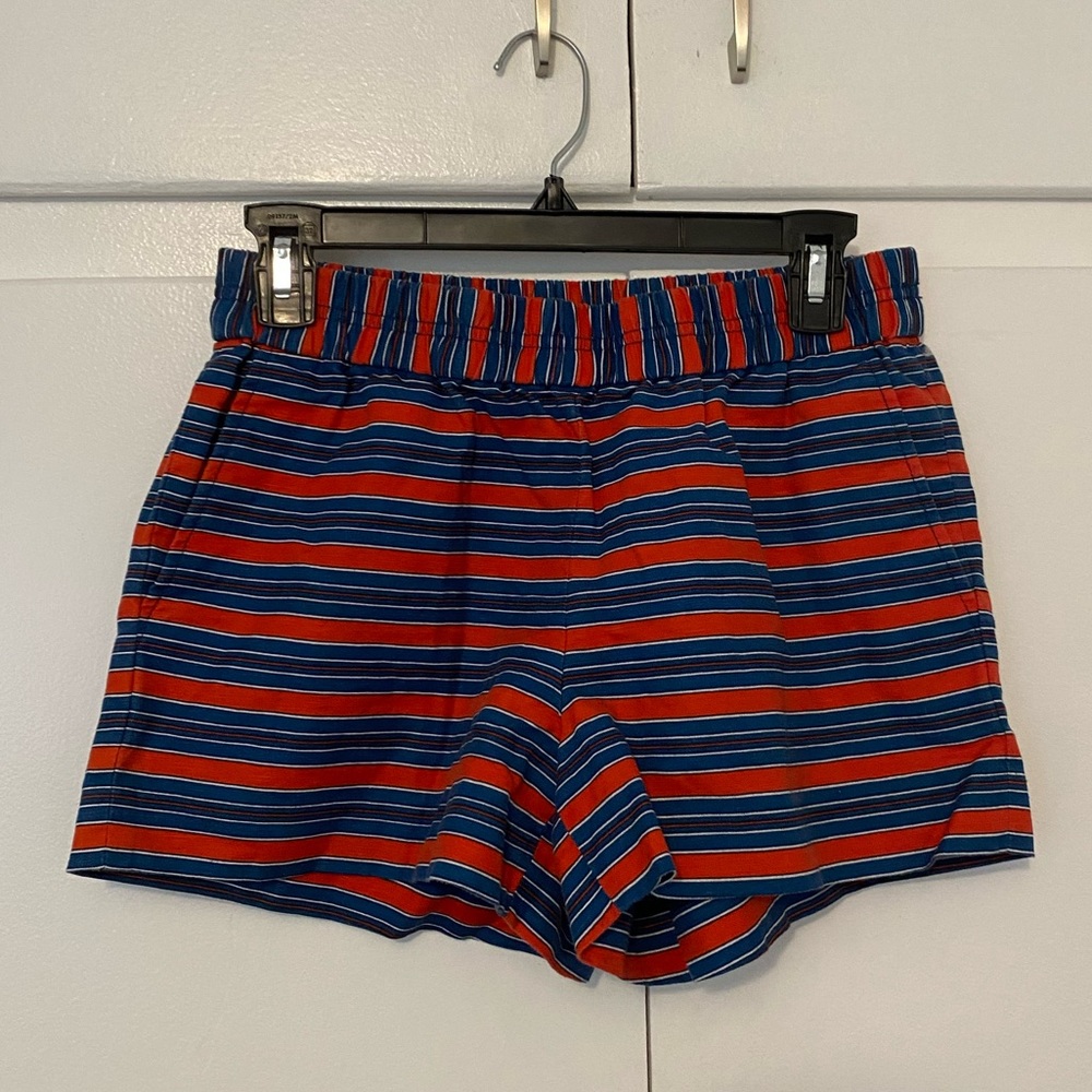 J. Crew white, blue, red shorts